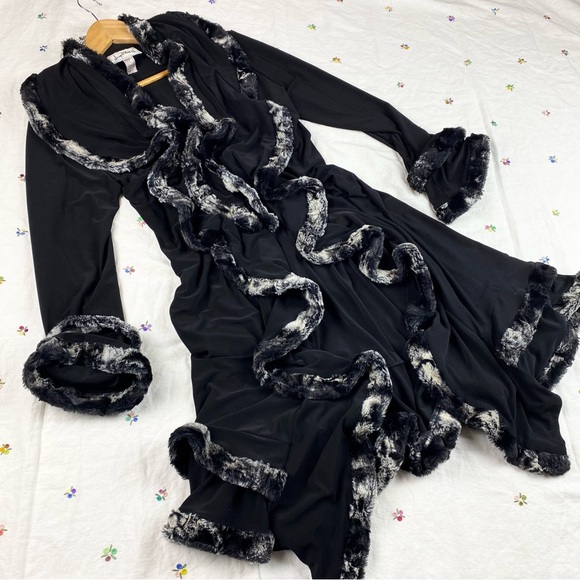 Vintage Joseph Ribkoff black draped ruffled duster - Picture 8 of 10